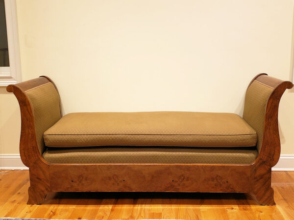 19th Century Louis Philippe Burled Walnut Bench