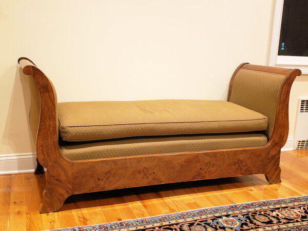 19th Century Louis Philippe Burled Walnut Bench - Image 2