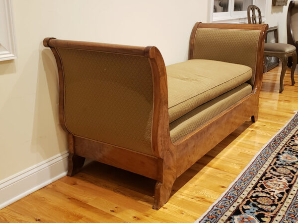 19th Century Louis Philippe Burled Walnut Bench - Image 6