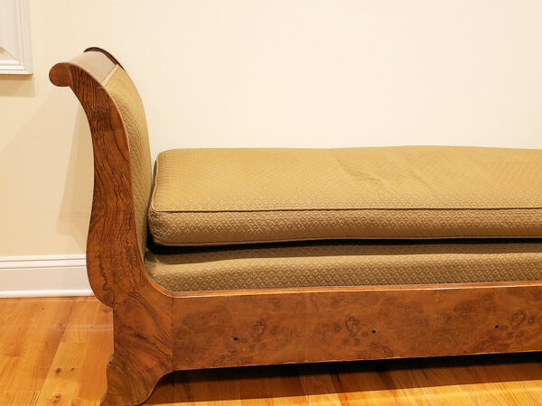 19th Century Louis Philippe Burled Walnut Bench - Image 3