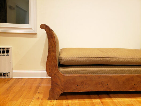 19th Century Louis Philippe Burled Walnut Bench - Image 4