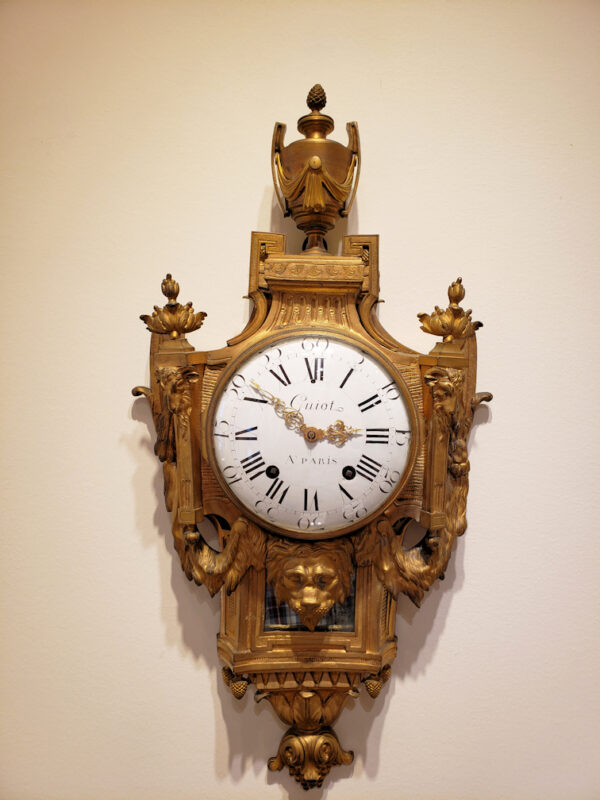 Gilt Bronze Louis XVI Cartel Clock by André-Georges Guiot