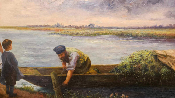 Gertrude Klein Magie (1862-1942) "The Ferryman" Oil on Canvas - Image 10