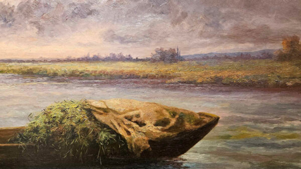 Gertrude Klein Magie (1862-1942) "The Ferryman" Oil on Canvas - Image 13