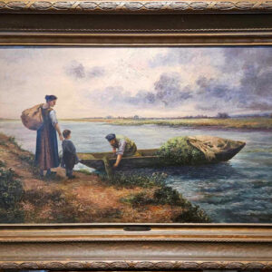 Gertrude Klein Magie (1862-1942) "The Ferryman" Oil on Canvas