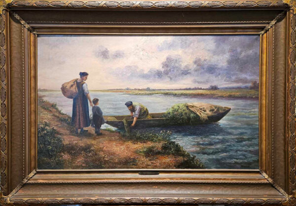 Gertrude Klein Magie (1862-1942) "The Ferryman" Oil on Canvas