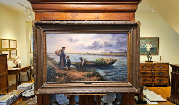 Gertrude Klein Magie (1862-1942) "The Ferryman" Oil on Canvas - Image 3