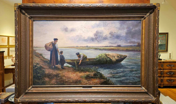 Gertrude Klein Magie (1862-1942) "The Ferryman" Oil on Canvas - Image 4