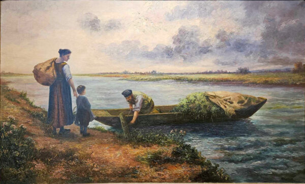 Gertrude Klein Magie (1862-1942) "The Ferryman" Oil on Canvas - Image 9