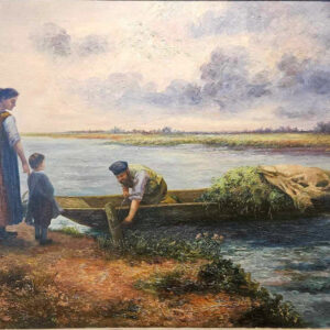 Gertrude Klein Magie (1862-1942) "The Ferryman" Oil on Canvas