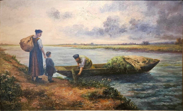 Gertrude Klein Magie (1862-1942) "The Ferryman" Oil on Canvas - Image 5