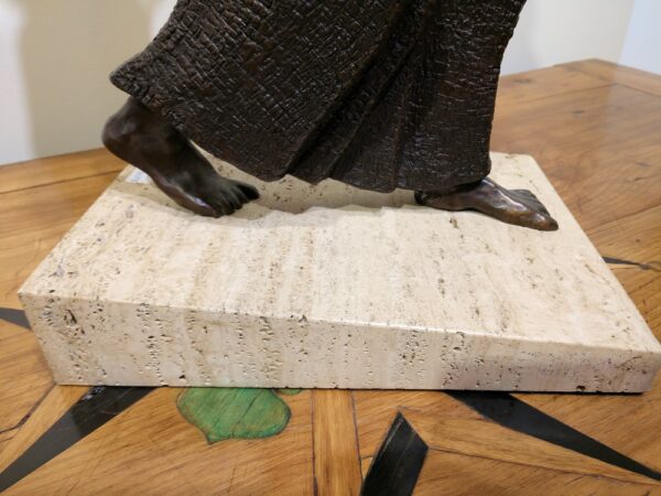 "Moses" Sculpture in Bronze on Marble Slab by Madeleine Heumann (1933-2018) - Image 14