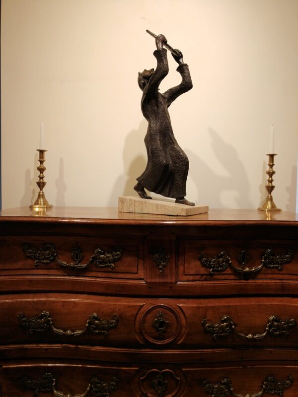 "Moses" Sculpture in Bronze on Marble Slab by Madeleine Heumann (1933-2018) - Image 15