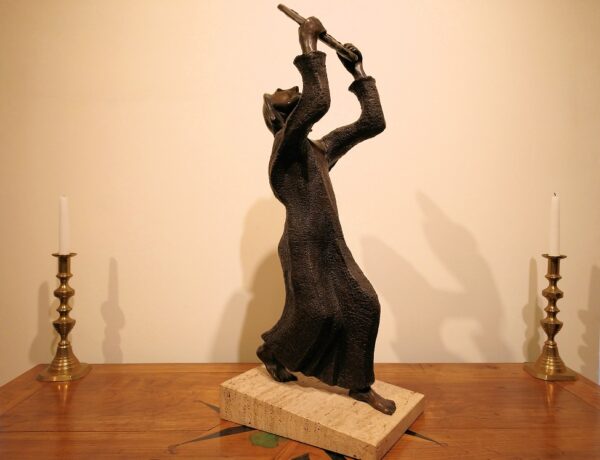 "Moses" Sculpture in Bronze on Marble Slab by Madeleine Heumann (1933-2018) - Image 16