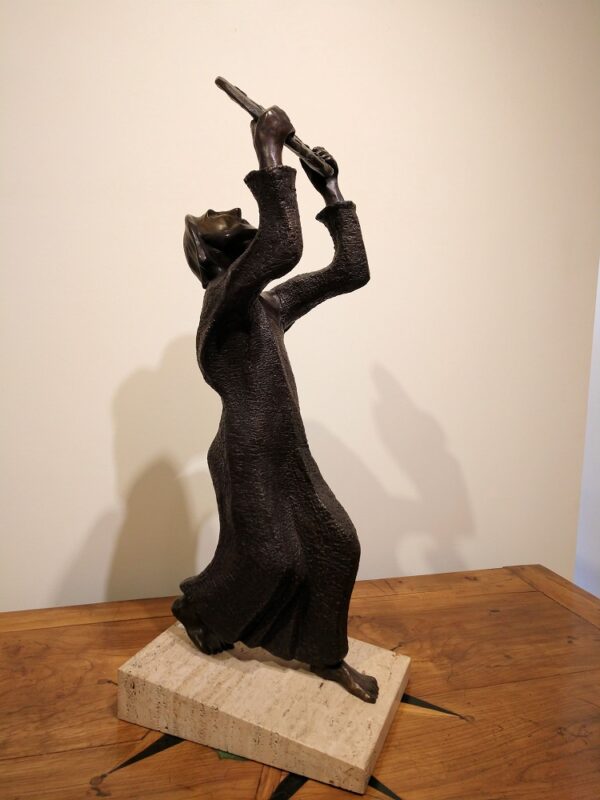 "Moses" Sculpture in Bronze on Marble Slab by Madeleine Heumann (1933-2018) - Image 2