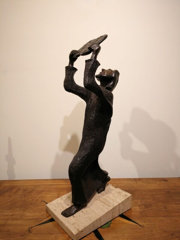 "Moses" Sculpture in Bronze on Marble Slab by Madeleine Heumann (1933-2018) - Image 4