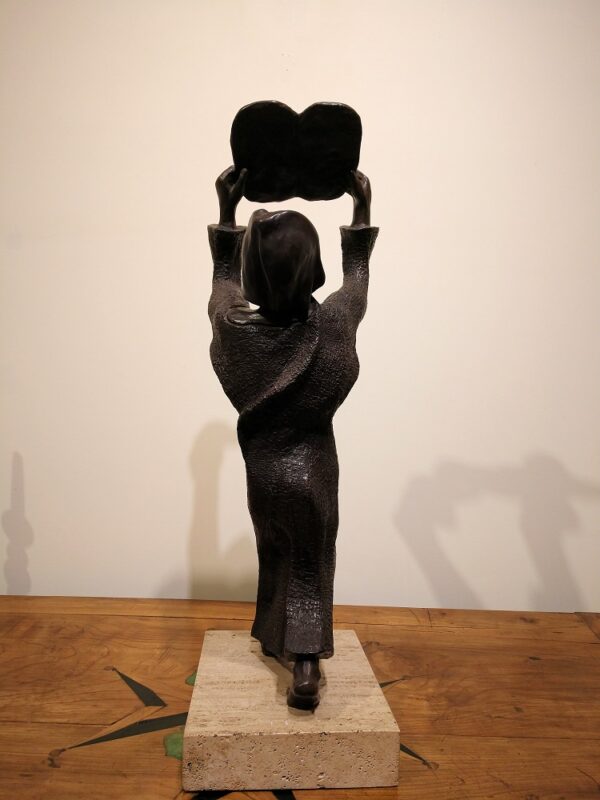 "Moses" Sculpture in Bronze on Marble Slab by Madeleine Heumann (1933-2018) - Image 5