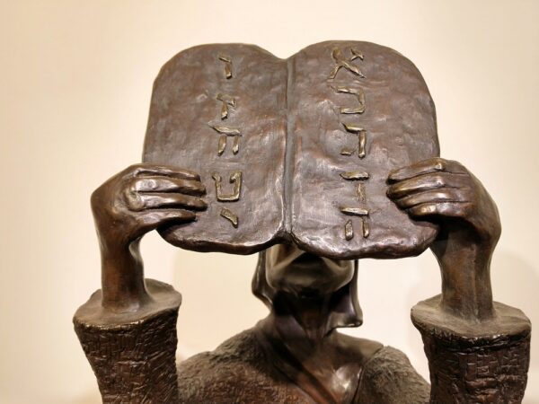 "Moses" Sculpture in Bronze on Marble Slab by Madeleine Heumann (1933-2018) - Image 8