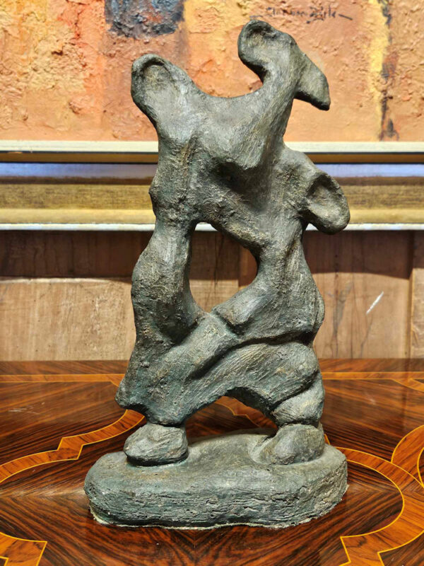 Mid Century Modern "Abstract Figure" Sculpture in Clay by Madeleine Heumann (1933-2018)