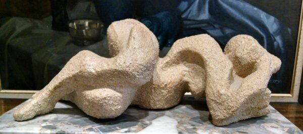 "Recombent Nude" Clay Sculpture with sand finish by Madeleine Heumann (1933-2018) - Image 3