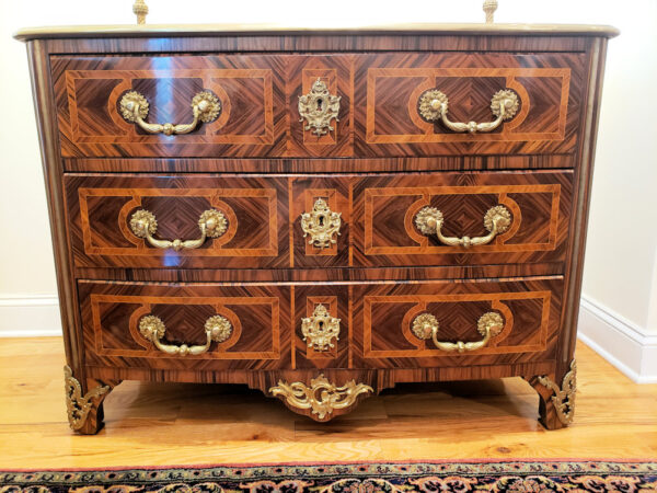Rare Maison Jansen Regence Style Ormolu-Mounted Exotic Wood Commode