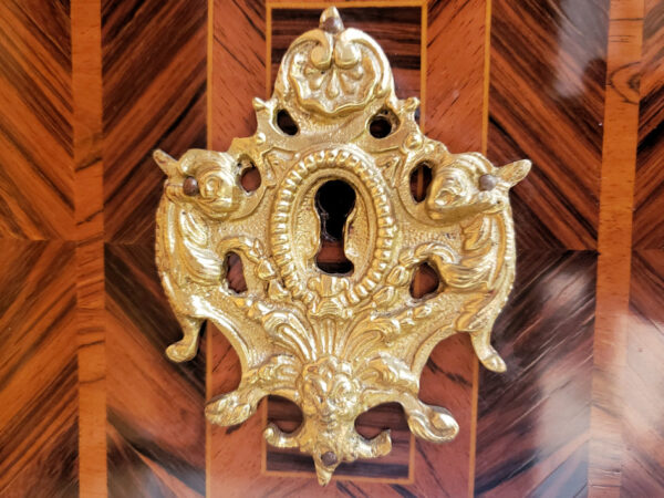 Rare Maison Jansen Regence Style Ormolu-Mounted Exotic Wood Commode - Image 7