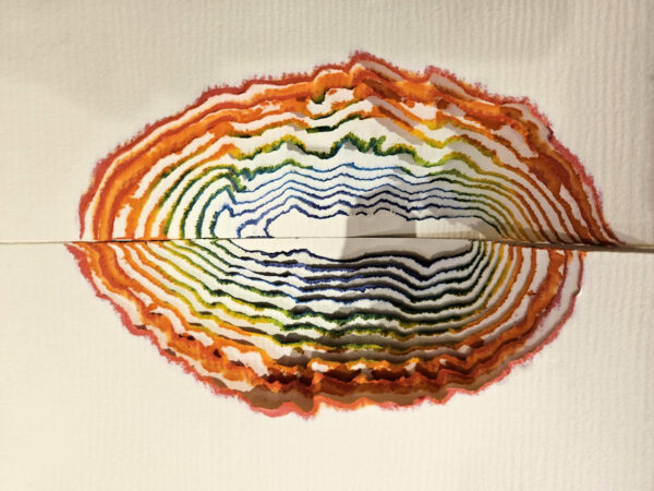 Maty Grunberg (1943)  “Life Spectrum, 1970 Mixed Media on Paper Sculpture