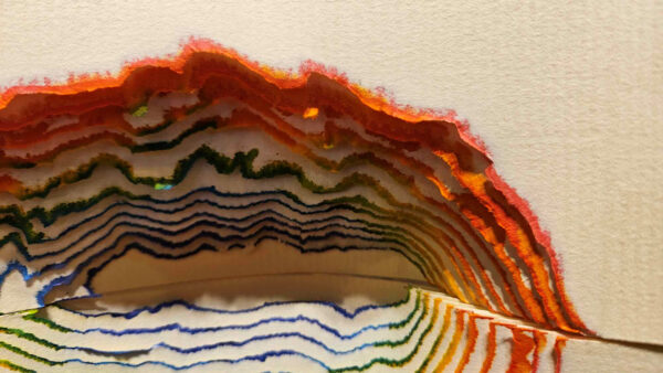 Maty Grunberg (1943)  “Life Spectrum, 1970 Mixed Media on Paper Sculpture - Image 7