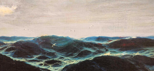 Max Jensen (1879-1907) “Stormy Sea” Oil on Canvas. - Image 9