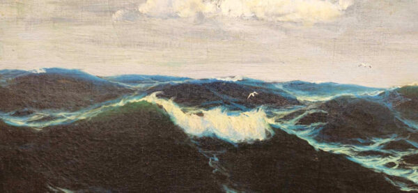 Max Jensen (1879-1907) “Stormy Sea” Oil on Canvas. - Image 10