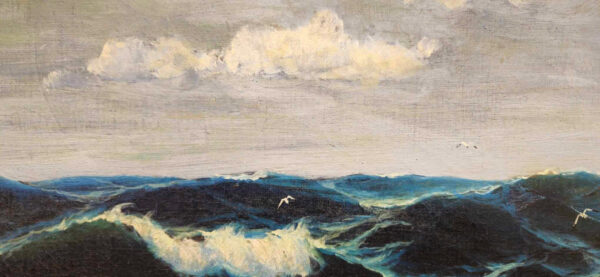 Max Jensen (1879-1907) “Stormy Sea” Oil on Canvas. - Image 11