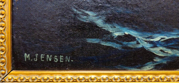 Max Jensen (1879-1907) “Stormy Sea” Oil on Canvas. - Image 14