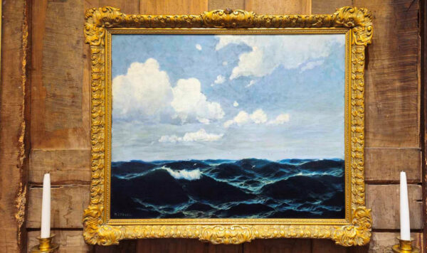 Max Jensen (1879-1907) “Stormy Sea” Oil on Canvas. - Image 2