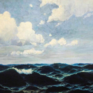 Max Jensen (1879-1907) “Stormy Sea” Oil on Canvas.