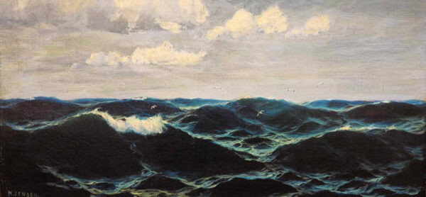 Max Jensen (1879-1907) “Stormy Sea” Oil on Canvas. - Image 6