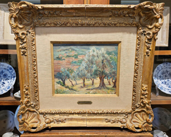 Maxime Boulard de Villeneuve (1884 - 1971) Oil on Board "Provence Landscape with Trees" - Image 2