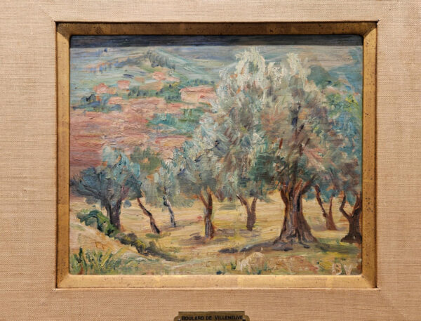 Maxime Boulard de Villeneuve (1884 - 1971) Oil on Board "Provence Landscape with Trees" - Image 3