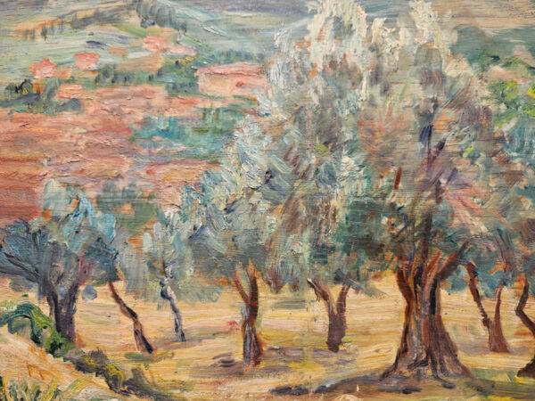 Maxime Boulard de Villeneuve (1884 - 1971) Oil on Board "Provence Landscape with Trees" - Image 5