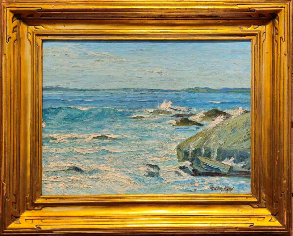 Newcomb-Macklin Frame on Oil on board by John Redding Kelly (1879-1949) "Rocks" - Image 2