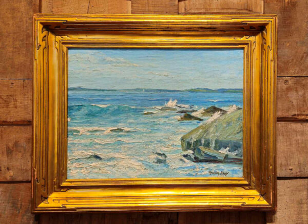 Newcomb-Macklin Frame on Oil on board by John Redding Kelly (1879-1949) "Rocks" - Image 3