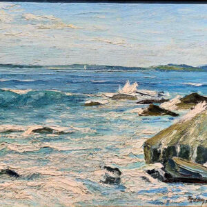 Newcomb-Macklin Frame on Oil on board by John Redding Kelly (1879-1949) "Rocks"