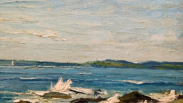Newcomb-Macklin Frame on Oil on board by John Redding Kelly (1879-1949) "Rocks" - Image 6