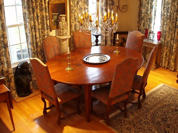 French Fruitwood Oval Farm Table - Image 8