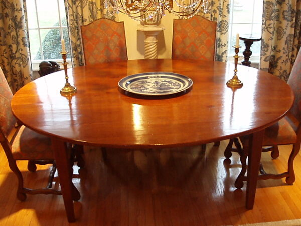 French Fruitwood Oval Farm Table - Image 2