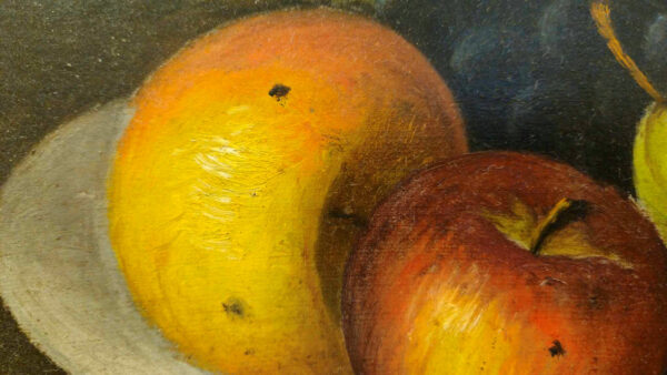 Paul Dubois (1829 - 1905) “Still Life with Ripe Fruit” Oil on artist board. - Image 10