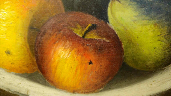 Paul Dubois (1829 - 1905) “Still Life with Ripe Fruit” Oil on artist board. - Image 11