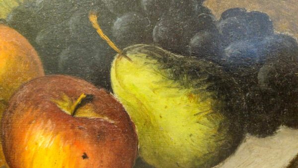 Paul Dubois (1829 - 1905) “Still Life with Ripe Fruit” Oil on artist board. - Image 12