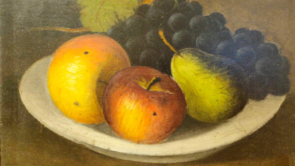 Paul Dubois (1829 - 1905) “Still Life with Ripe Fruit” Oil on artist board. - Image 7