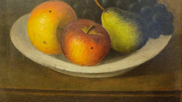 Paul Dubois (1829 - 1905) “Still Life with Ripe Fruit” Oil on artist board. - Image 8