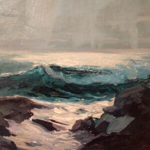 Oil Painting "Rain Falling from the Clouds" by Philip G. Shumaker (1921-1967)